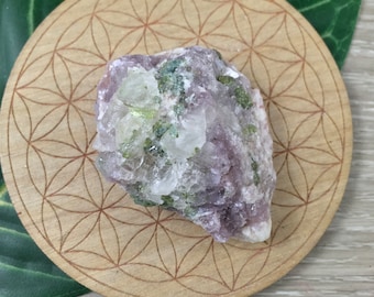 Green Tourmaline in Lepidolite Specimen - Natural, No Dyes, Straight from Nature - *Healing*, *Calming*, *Strength*, *Vitality*