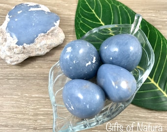 Large  Angelite Tumbled Stones /Crystals - Smooth, Polished - *Angelic Communication* - *Serenity* - *Expanded Self Awareness*