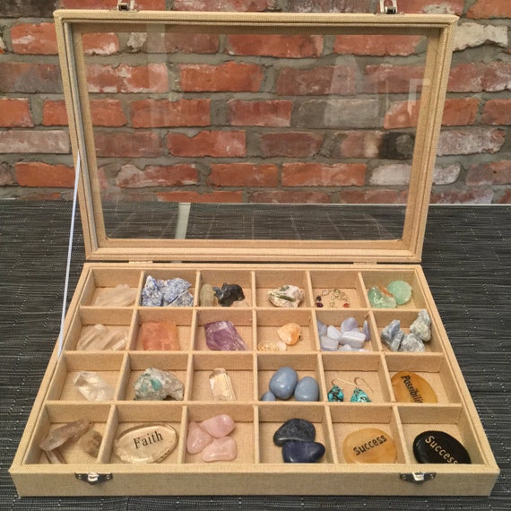 BIG Elegant Crystals Storage Box With 25 Partitions OPTIONAL