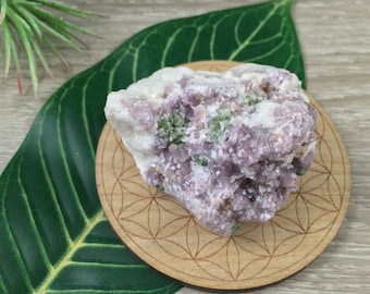 Green Tourmaline in Lepidolite Specimen - Natural, No Dyes, Straight from Nature - *Healing*, *Calming*, *Strength*, *Vitality*
