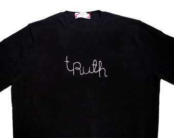 tRuth, Ruth Bader Ginsburg, 100% cotton hand embroidered sweater, sweatshirt