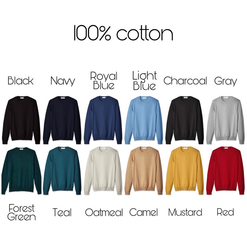 CUSTOM 100% Cotton Sweater Custom hand embroidered sweater | Etsy