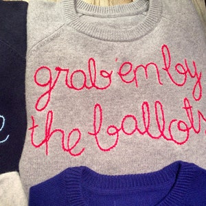 CUSTOM, 100% Lambswool sweater, customizable hand embroidered sweater image 4