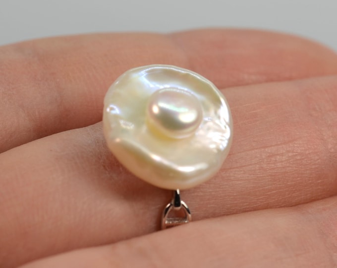 Baroque Pearl Ring for Women, Genuine Freshwater Keshi Pearl Ring for Girls, Solid Silver Jewelry, Hypoallergenic