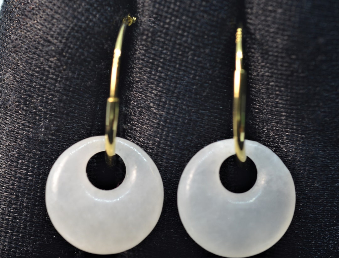 Orecchini Con Perline Di Giada Giadee Naturale Da 10 Mm Gancio Da 18 - Foto 7