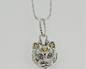 Halsband med katthänge i sterlingsilver: Handgjorda smycken
