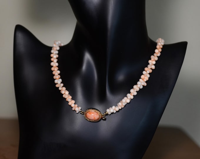 Natural Color Deep Sea Coral Necklace for Women, Genuine Japanese Angel Skin Coral Necklace, Hypoallergenic