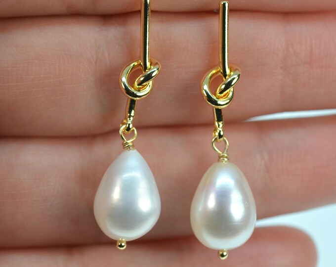Teardrop Freshwater Pearl Earrings for Women, 14K Gold Filled Earrings for Girls, Bridal Earrings, Hypoallergenic