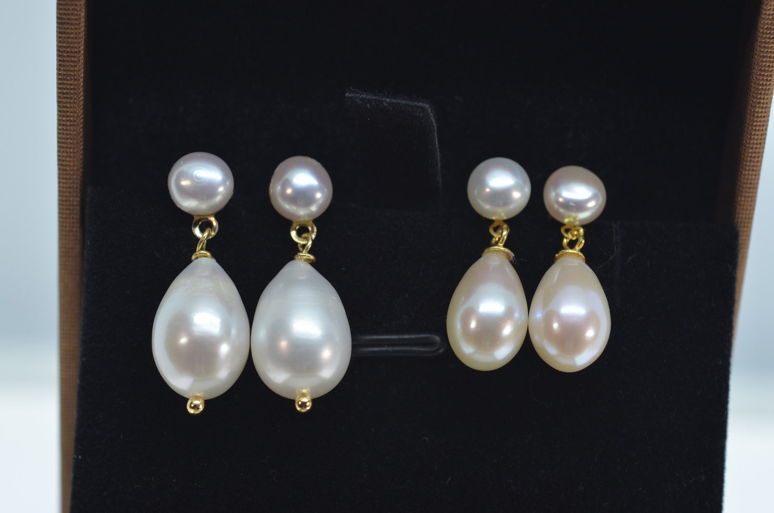 Classic Pearl Earrings for Women Genuine High Luster - Etsy