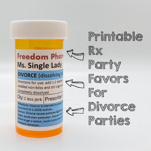 Divorce Party Favor PRINTABLE LABELS/ PDF/ Divorce Gift/ Printable/ Printable Party decorations/ Divorce Party Invitations