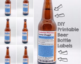 SET of 6 Wine Bottle PRINTABLE Labels/ PDF/ Pill Bottles / | Etsy