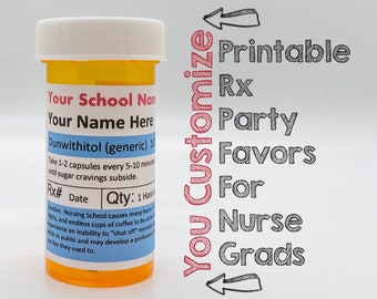 PERSONALIZED/Custom Nurse Graduation Party Favor PRINTABLE Labels, Registered Nurse Graduation Gift, DIY Graduation Printable