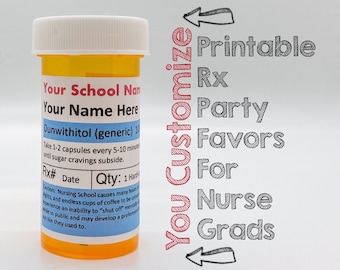 PERSONALIZED/Custom Nurse Graduation Party Favor PRINTABLE Labels, Registered Nurse Graduation Gift, DIY Graduation Printable