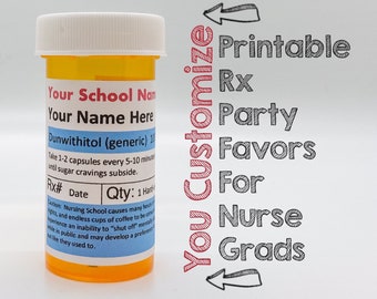 Nurse Graduation Party Favor CUSTOM PRINTABLE Labels, pdf, Cancelled Graduation, Registered Nurse Graduation Gift, DIY Graduation Printable