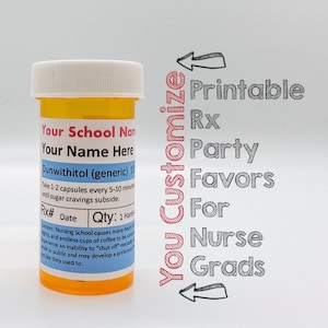 PERSONALIZED/Custom Nurse Graduation Party Favor PRINTABLE Labels, Registered Nurse Graduation Gift, DIY Graduation Printable