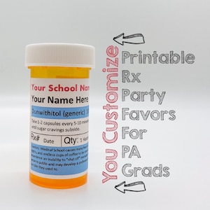 2025 PERSONALIZED/Custom Physician Assistant Graduation Party Favor PRINTABLE Labels, Physician Assistant Graduation Gift, PA Graduation