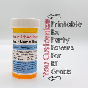 2025 PERSONALIZED/Custom Respiratory Therapist Graduation Party Favor PRINTABLE Labels, Respiratory Therapy Graduation Gift, RT Graduation