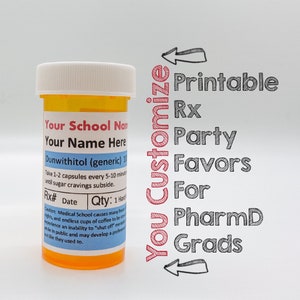 2024 PERSONALIZED/Custom PharmD Graduation Party Favor PRINTABLE Labels, Pharmacist Graduation Gift, DIY Graduation Printable