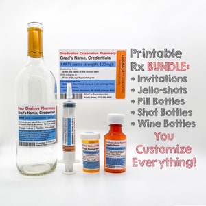 2025 Bundle:PERSONALIZED/Custom Medical Theme Graduation Party Favor PRINTABLE Labels, Medical Graduation Gift, DIY Graduation Printable