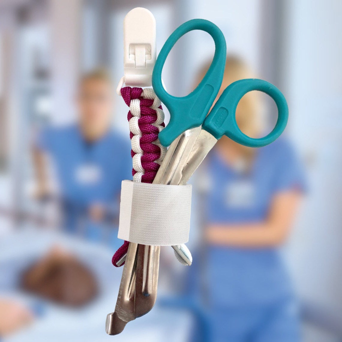Nurse Tape & Scissor Lanyard/ Custom Paracord clip for scrubs/ Etsy
