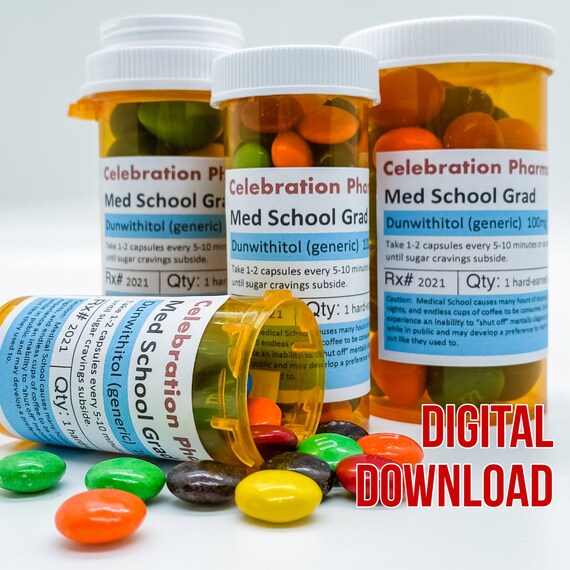 Medical School Graduation Party Favor Printable Labels Pdf Etsy