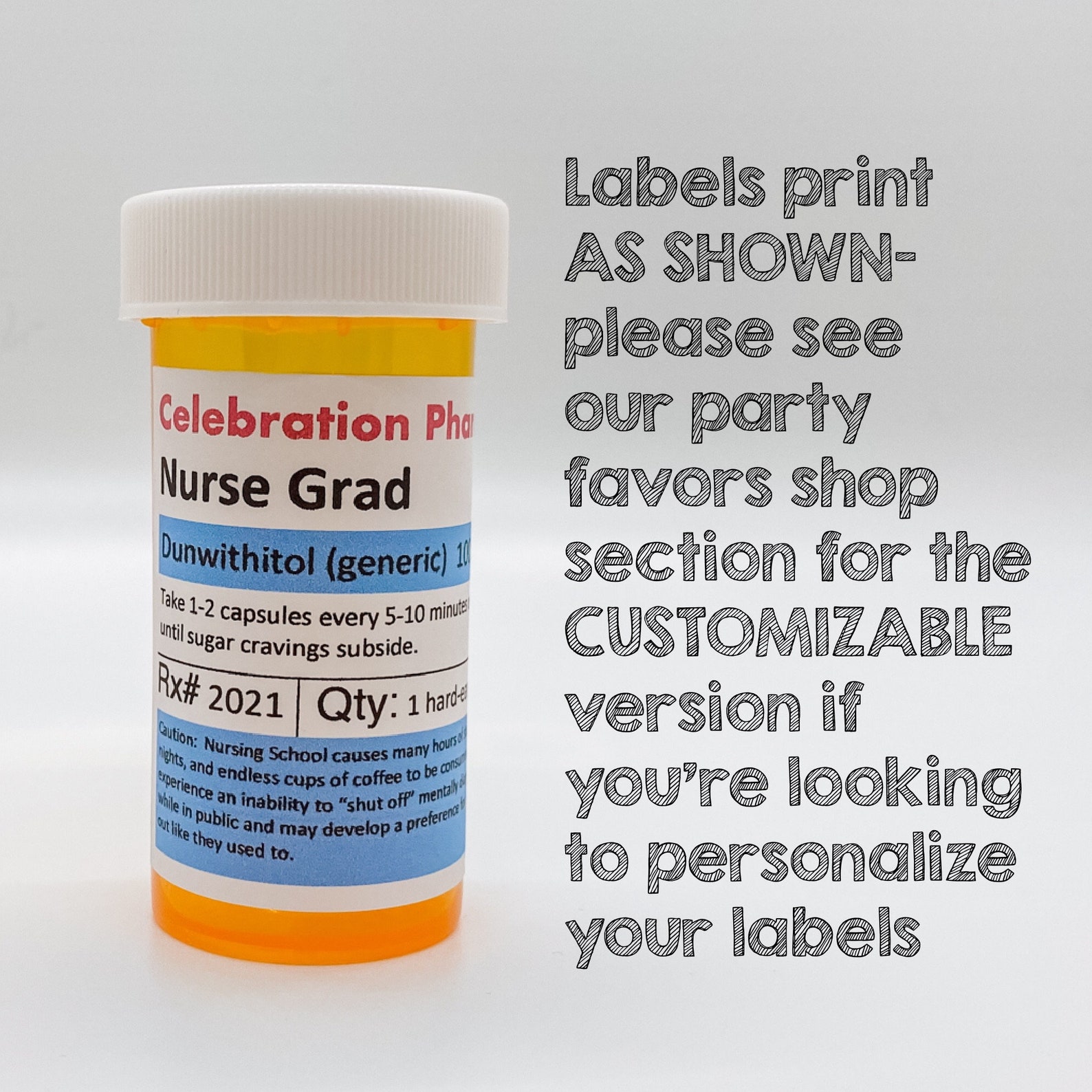 Nurse Graduation Party Favors DIY Party Favors Pill Bottles Etsy