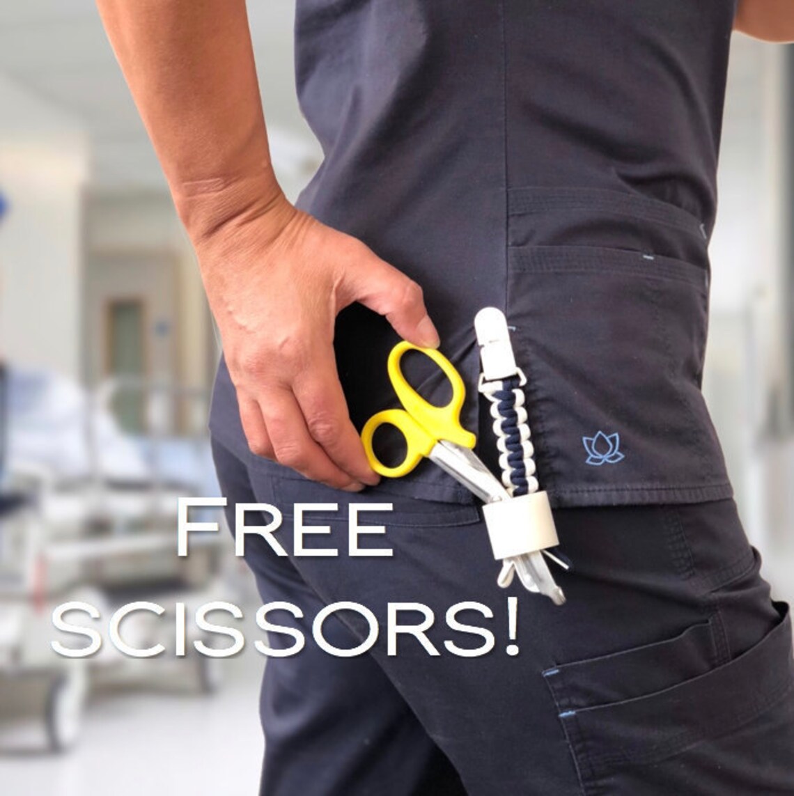 Nurse Tape & Scissor Lanyard/ Custom Paracord clip for scrubs/ Etsy