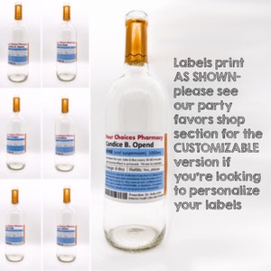 SET of 6 Wine Bottle PRINTABLE Labels/ PDF/ Pill Bottles / Emergency ...