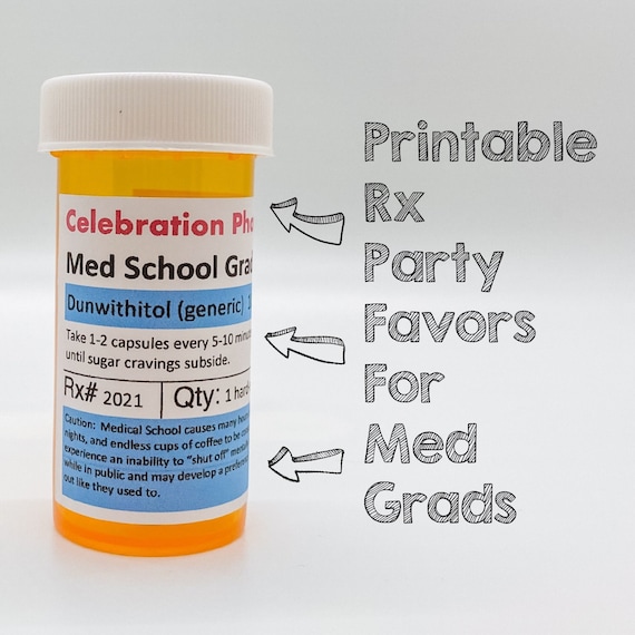 Medical School Graduation Party Favor Printable Labels Pdf Etsy
