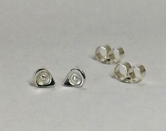 Sterling silver teardrop earrings studs 925 gift birthday present for her best friend mum sister handmade textured hammered real silver