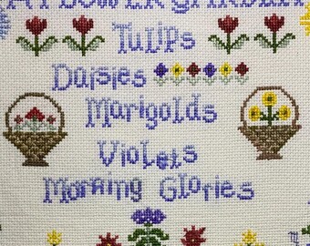Flower Garden Cross Stitch: Completed Floral Embroidery, Unframed