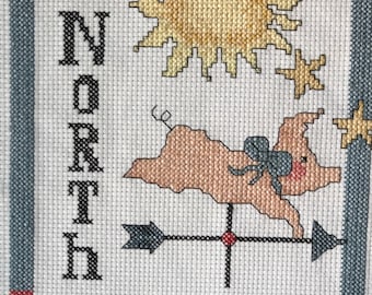Cardinal Directions Cross Stitch Set: Country Nursery Decor