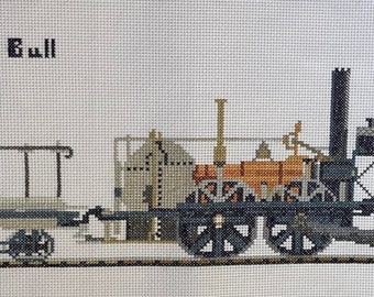 John Bull 1831 Train Cross Stitch: Completed Aida Fabric