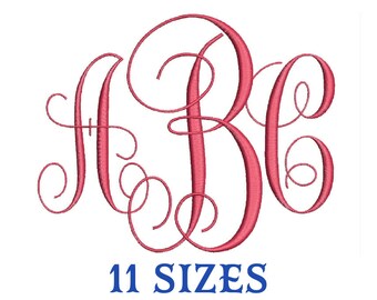 Vine Monogram Embroidery Font Vine Machine Embroidery Design Files in Csd Dst Exp Hus Jef Pes Pcs Shv Sew Vp3 Vip Xxx formats.