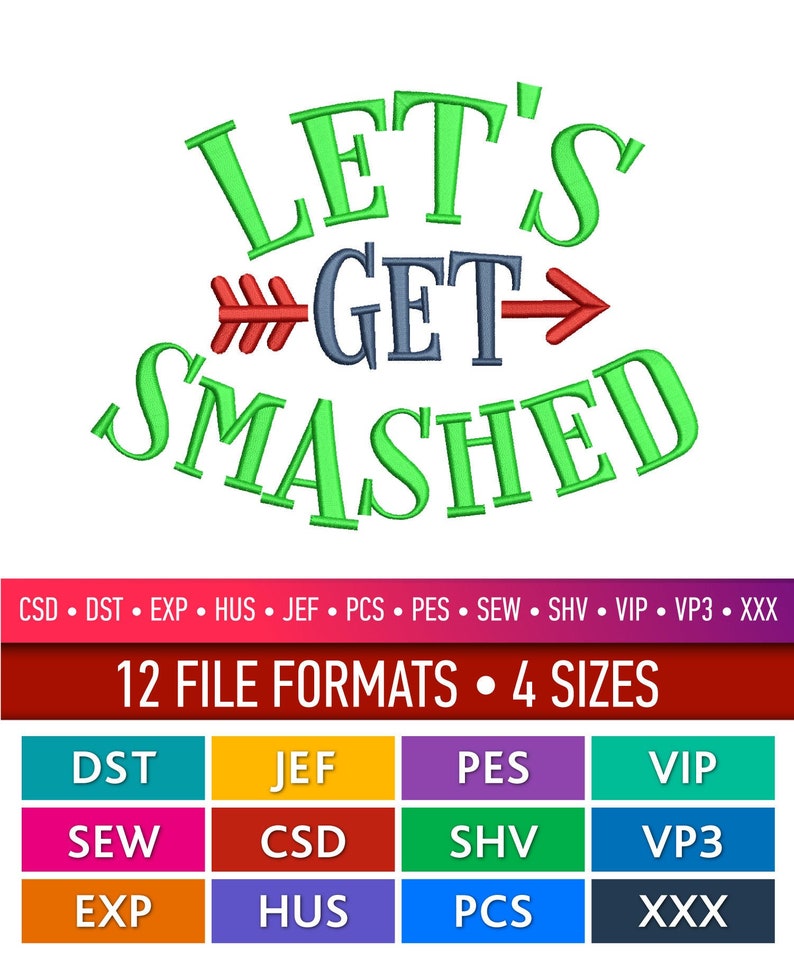 Download Lets Get Smashed Embroidery Halloween Lets Get Smashed ...