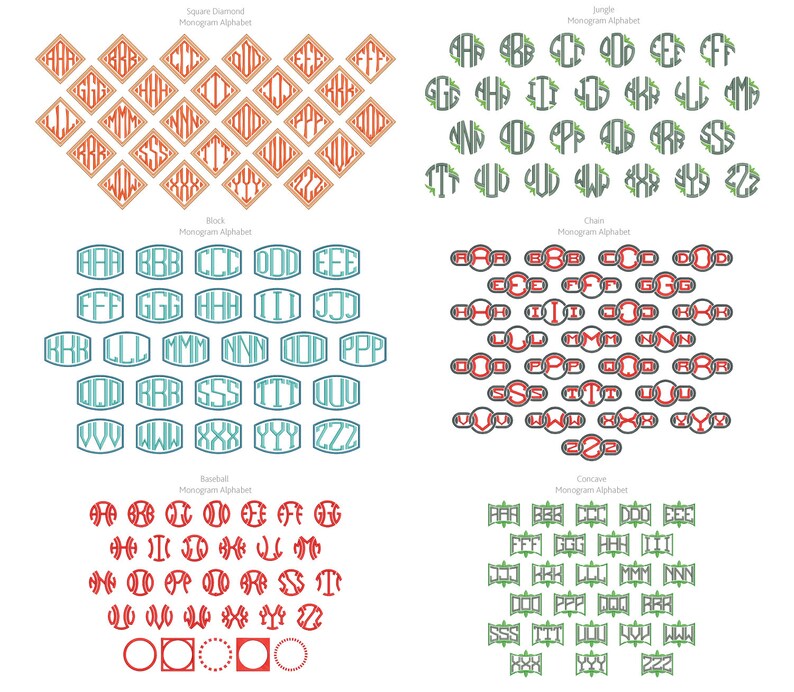Download 50 Monogram Embroidery Font Bundle Machine Embroidery ...