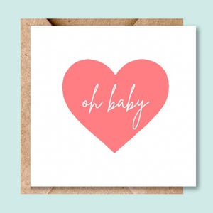 Oh Baby - roze | Babyshowerkaart