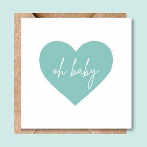 Oh bébé - Bleu | Carte baby shower