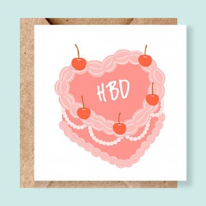 Carte de joyeux anniversaire de gâteau de coeur | PERSONNALISEZ-MOI !