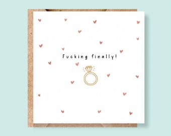 ¡Por fin! Tarjeta de compromiso divertida