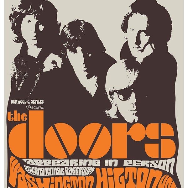 The Doors Vintage Style Poster | The Doors Tour Poster | Retro Rock Poster | Vintage Wall Art | Retro Wall Art | Vintage Rock Poster