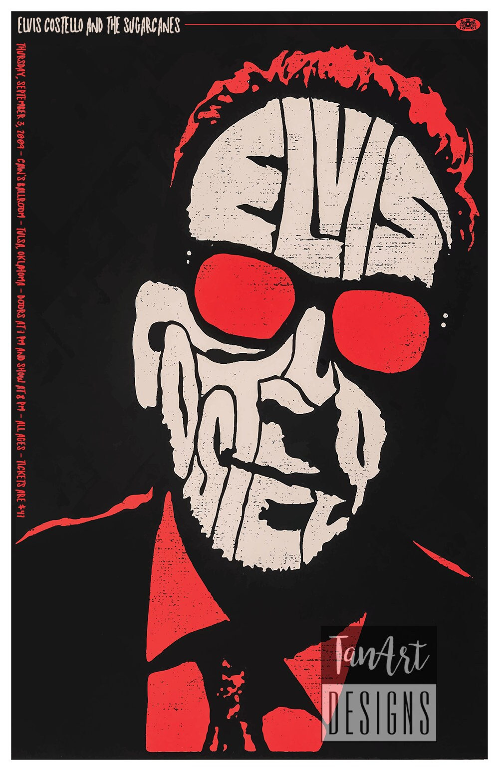 Elvis Costello Vintage Style Poster Elvis Costello Tour - Etsy