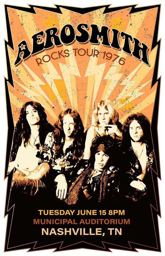 Aerosmith Vintage Style Poster Aerosmith Tour Poster Retro Etsy