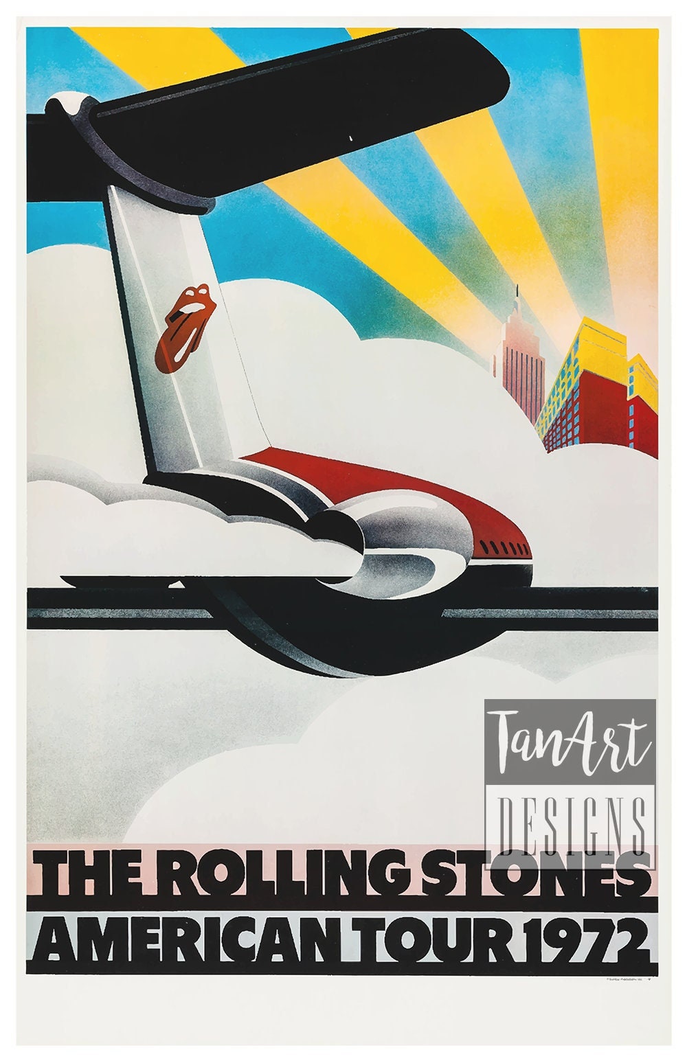 Rolling Stones American Tour 1972 Poster | Rolling Stones Tour Poster |  Retro Rock Poster | Vintage Wall Art | Retro Wall Art