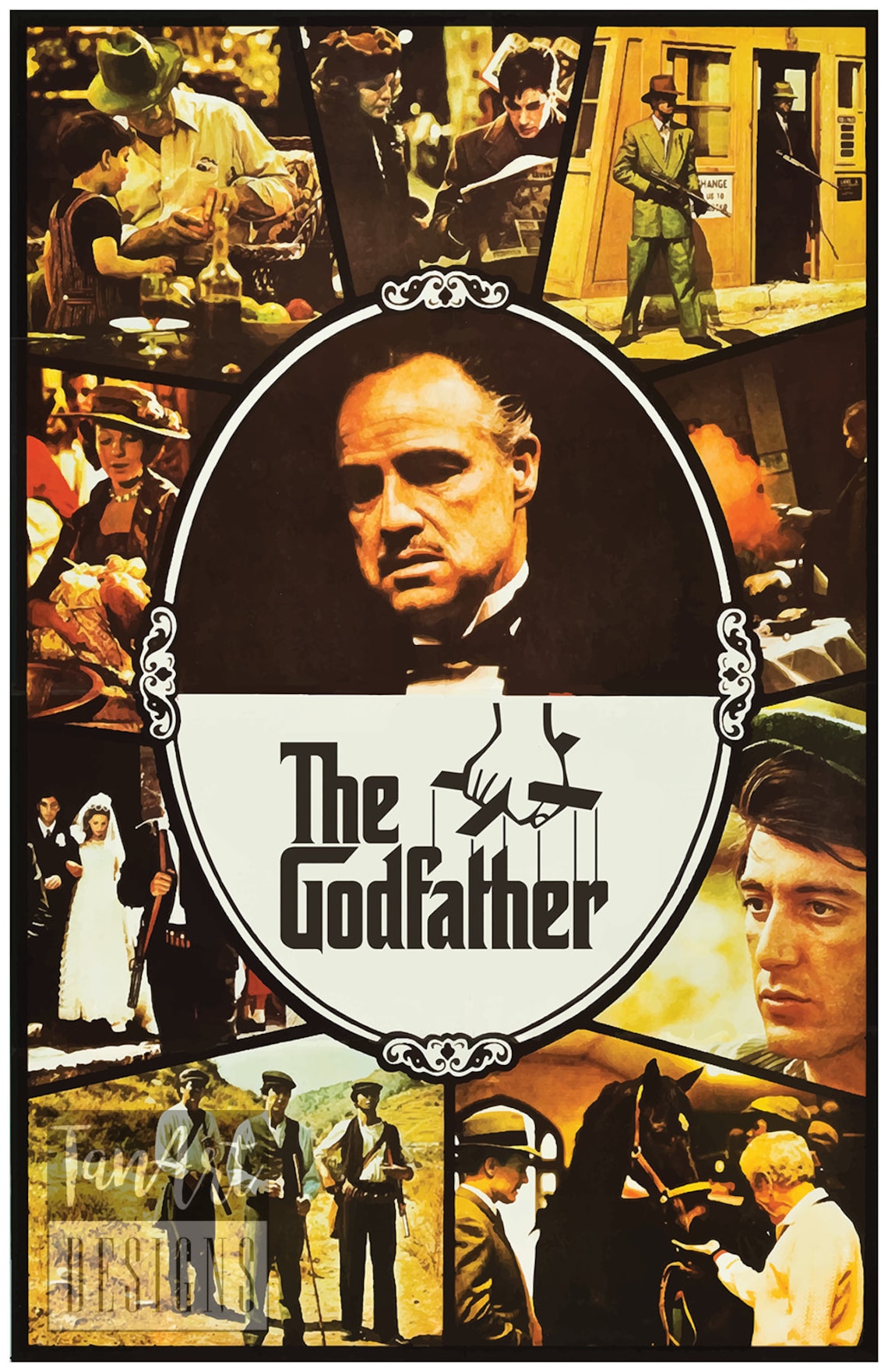 Framed the Godfather Poster the Godfather Movie Poster the Etsy