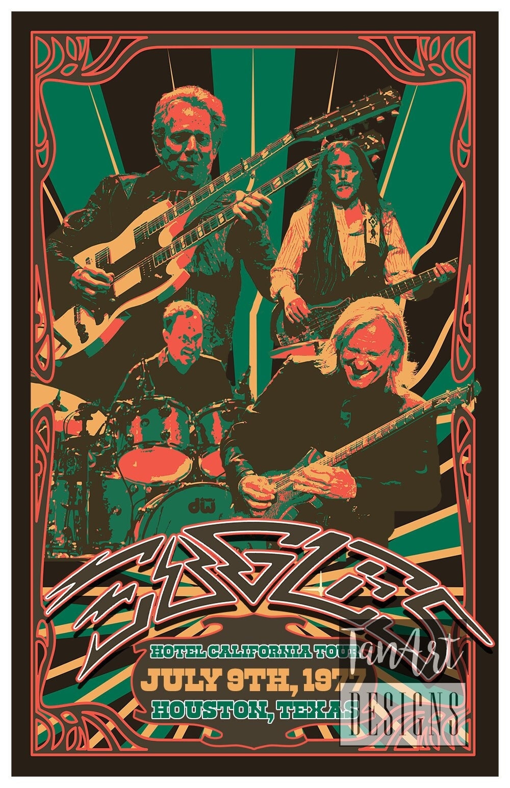 Framed the Eagles Concert Poster Eagles Tour Framed Poster Retro Rock