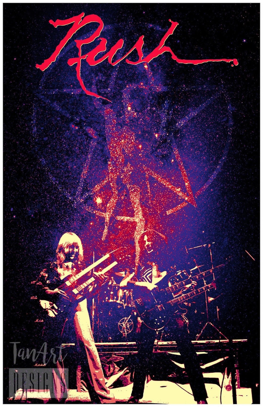 Rush Vintage Style Poster Rush Tour Poster Retro Rock Poster Vintage