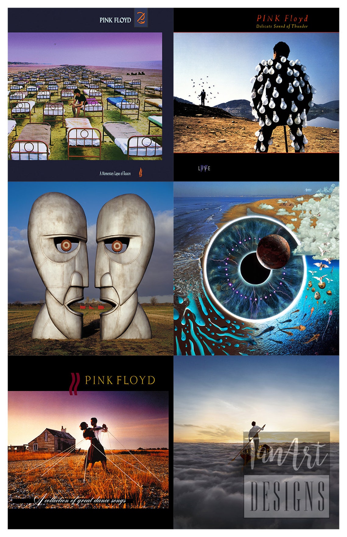 Pink Floyd Album Covers Poster Set of Three Pink Floyd Etsy