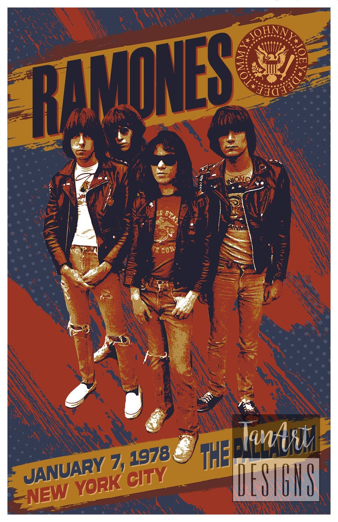 The Ramones Vintage Style Poster the Ramones Tour Poster Retro Rock ...