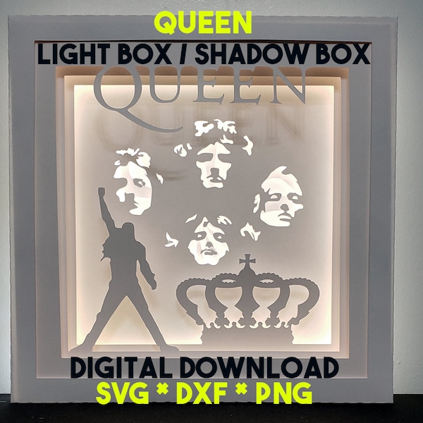 Queen Light Box / Shadow Box Template, Lightbox SVG Cricut, DYI Shadow Box, Paper Cut, 3D layered paper art, Lanterns, Digital Lamp